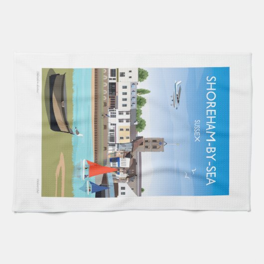 Shoreham door Zee Tea Towel Theedoek (Horizontaal)