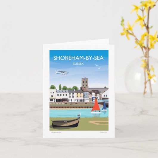 Shoreham met Zee Greetings Card Kaart (Gele Bloem)