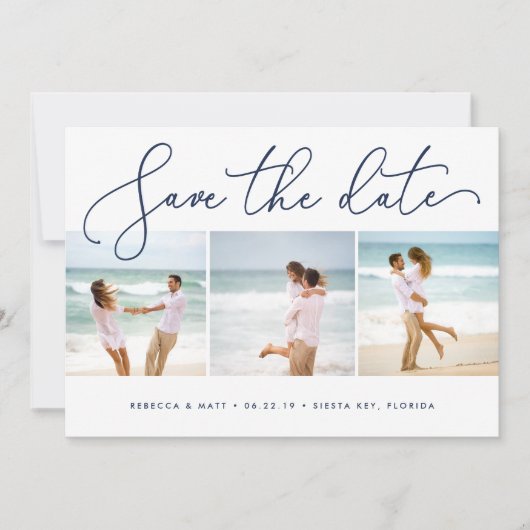 Shoreline | Beach Wedding Photo Save The Date (Voorkant)