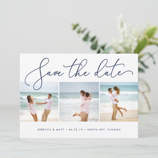 Shoreline | Beach Wedding Photo Save The Date (Staand voorkant)
