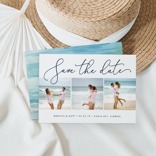 Shoreline | Beach Wedding Photo Save The Date