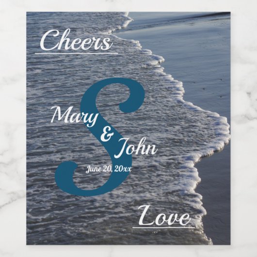 Shoreline Beauty Wedding Wijn Etiket (Enkel label)