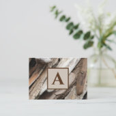 Shoreline Driftwood foto met Monogram Visitekaartje (Staand voorkant)
