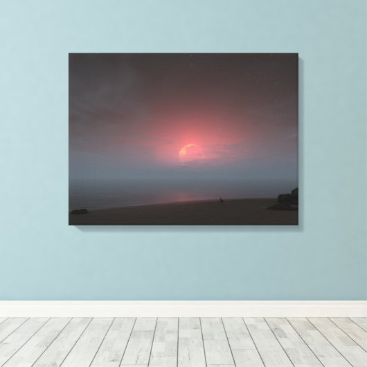 Shoreline (nacht) canvas afdruk (Insitu (Houten vloer))