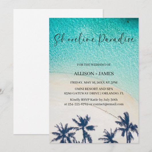 Shoreline Paradise zomer blauwe oceaan Strand Brui Kaart (Voorkant / Achterkant)