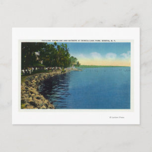Shoreline, Pavilion en zwemmers Briefkaart