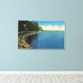 Shoreline, Pavilion en zwemmers Canvas Afdruk (Insitu (Houten vloer))