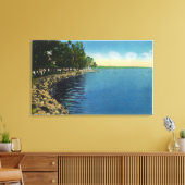 Shoreline, Pavilion en zwemmers Canvas Afdruk (Insitu (Woonkamer))