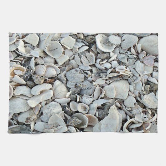 Shoreline Shells Coastal Texture Theedoek (Horizontaal)
