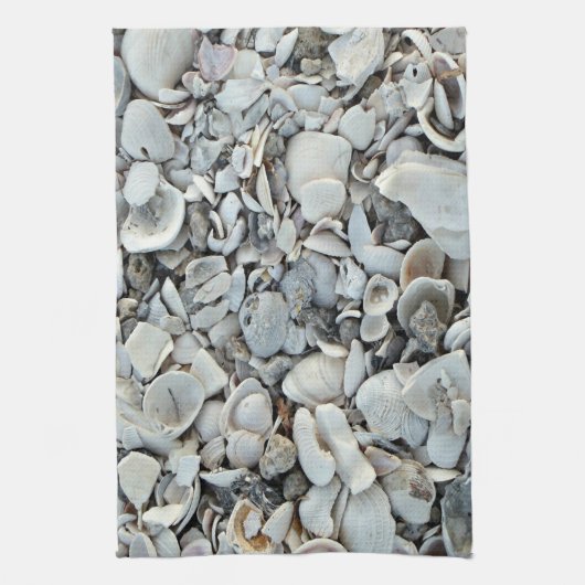 Shoreline Shells Coastal Texture Theedoek (Verticaal)