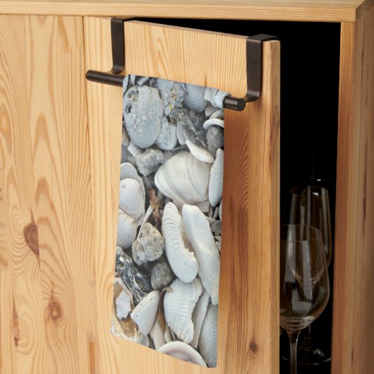 Shoreline Shells Coastal Texture Theedoek (Derde Gevouwen)