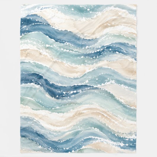 Shoreline Shells Coastale Fleece Deken (Voorkant)