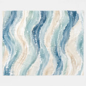 Shoreline Shells Coastale Fleece Deken (Voorkant (Horizontaal))