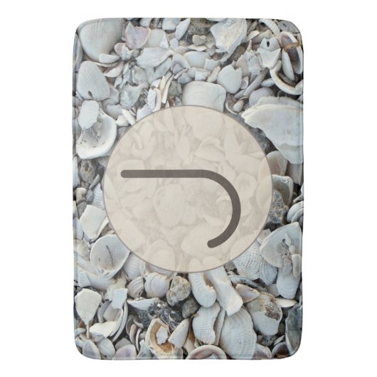 Shoreline Shells Initial Bath Style Badmat (Voorkant Verticaal)