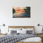 Shoreline Sunset Uitzicht met pier Canvas Afdruk (Insitu (Slaapkamer))