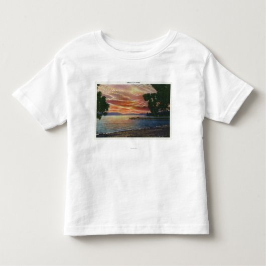 Shoreline Sunset Uitzicht met pier Kinder Shirts (Voorkant)