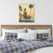 Shoreline uitzicht van de Indiase rivier met palmb Canvas Afdruk (Insitu (Slaapkamer))