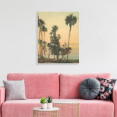 Shoreline uitzicht van de Indiase rivier met palmb Canvas Afdruk (Insitu (Woonkamer))
