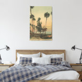 Shoreline uitzicht van de Indiase rivier met palmb Canvas Afdruk (Insitu (Slaapkamer))