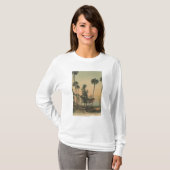Shoreline uitzicht van de Indiase rivier met palmb T-shirt (Voorkant volledig)