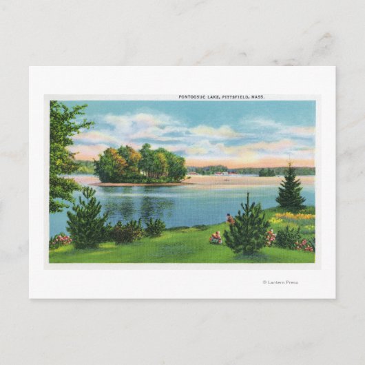Shoreline Uitzicht van het meer van Pontoosuc Briefkaart (Voorkant)