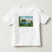 Shoreline Uitzicht van het meer van Pontoosuc Kinder Shirts (Voorkant)