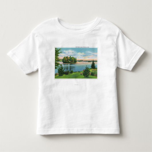 Shoreline Uitzicht van het meer van Pontoosuc Kinder Shirts (Voorkant)