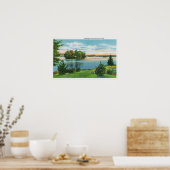 Shoreline Uitzicht van het meer van Pontoosuc Poster (Keuken)