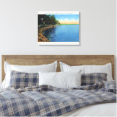 Shoreline Uitzicht van het Sseneca Lake Park Pavil Canvas Afdruk (Insitu (Slaapkamer))