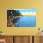 Shoreline Uitzicht van het Sseneca Lake Park Pavil Canvas Afdruk (Insitu (Woonkamer))