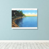 Shoreline Uitzicht van het Sseneca Lake Park Pavil Canvas Afdruk (Insitu (Houten vloer))