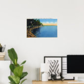 Shoreline Uitzicht van het Sseneca Lake Park Pavil Poster (Thuiskantoor)