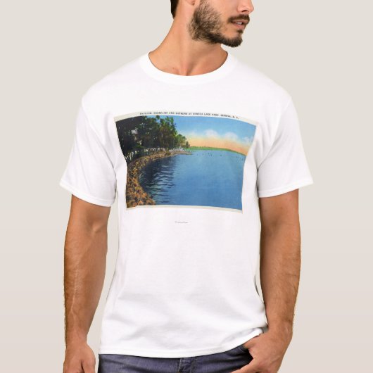 Shoreline Uitzicht van het Sseneca Lake Park Pavil T-shirt (Voorkant)
