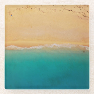 Shoreline van boven glazen onderzetter