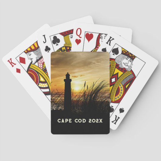 Shoreline vuurtoren bij Sunset Souvenir Pokerkaarten (Achterkant)