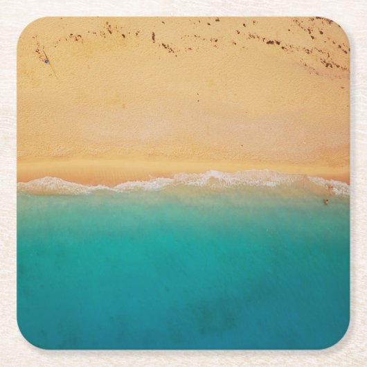 Shoreline zand en Zee van boven Kartonnen Onderzetters (Voorkant)