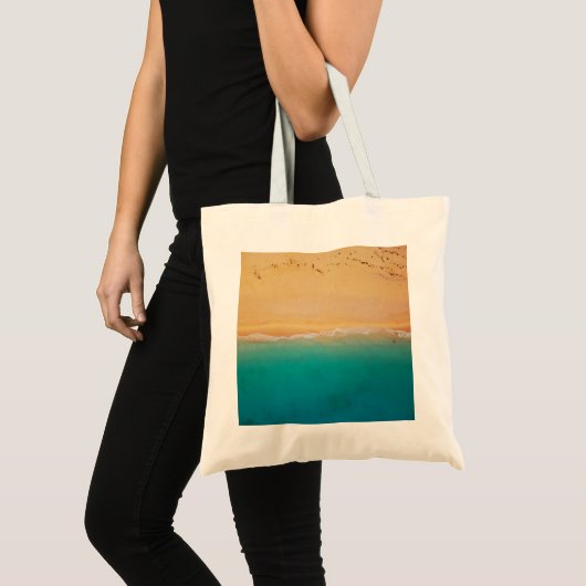 Shoreline zand en Zee van boven Tote Bag (Voorkant (product))