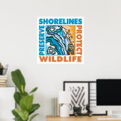 Shorelines behouden - Wildife beschermen Poster (Thuiskantoor)