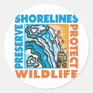 Shorelines behouden - Wildife beschermen Ronde Sticker