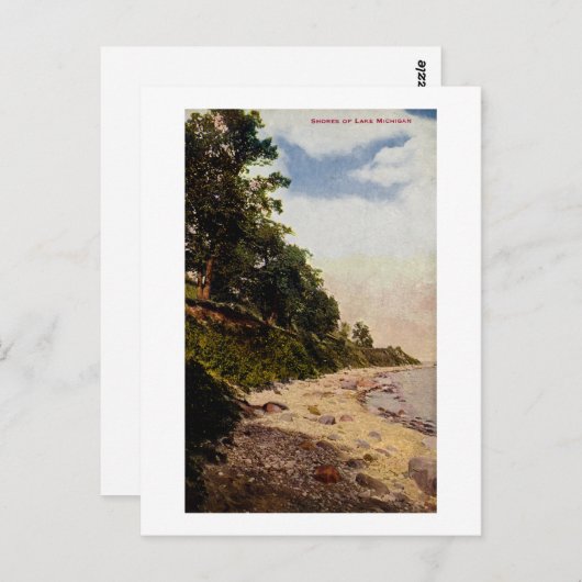 Shores van het Briefkaart van het meer Michigan (Voorkant / Achterkant)