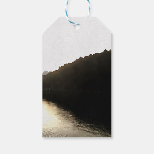 Shores van schaduwlandschapskunst cadeaulabel (Achterkant)