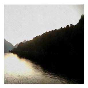 Shores van schaduwlandschapskunst poster