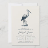 Shorevogel | Elegant Coastal Rehearsal Dinner Kaart (Voorkant)