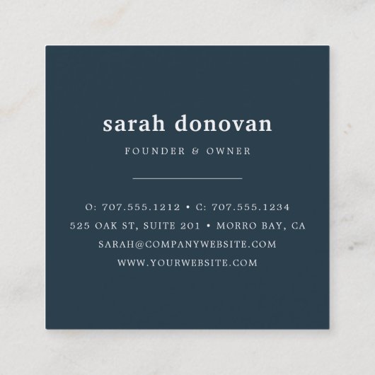 Shorevogel Vierkante Visitekaartje (Achterkant)