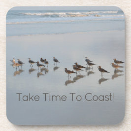 Shorevogels nemen tijd in beslag voor de kust bier onderzetter