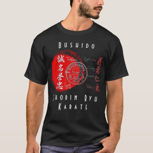 Shorin Ryu Karate Bushido Values Budo T-Shirt (Voorkant)