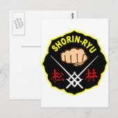 SHORIN RYU KARATE PATCH SYMBOL KANJI BRIEFKAART (Voorkant / Achterkant)