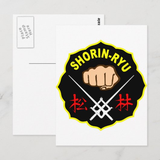 SHORIN RYU KARATE PATCH SYMBOL KANJI BRIEFKAART (Voorkant / Achterkant)