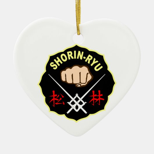 SHORIN RYU KARATE PATCH SYMBOL KANJI KERAMISCH ORNAMENT (Voorkant)