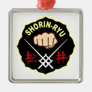 SHORIN RYU KARATE PATCH SYMBOL KANJI METALEN ORNAMENT